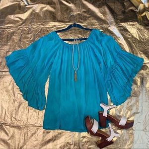 Elan mini summer dress with bell sleeves